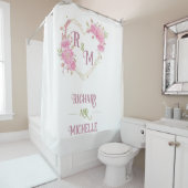 Eleganter minimaler Chic Initialbuchstabenname Mon Duschvorhang (Beispiel)