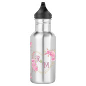 Eleganter minimaler Chic Initialbuchstabenname Mon Edelstahlflasche (Rechts)