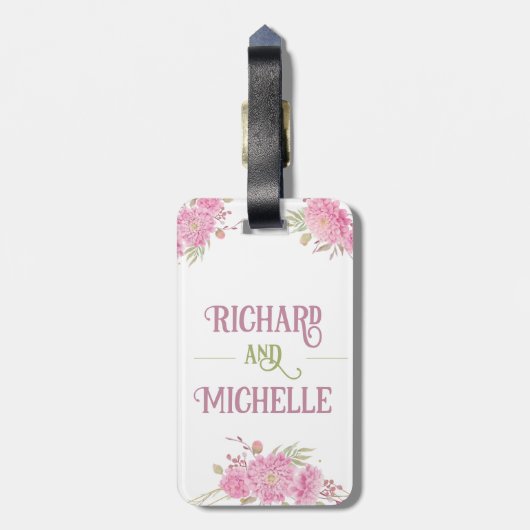 Eleganter minimaler Chic Initialbuchstabenname Mon Gepäckanhänger (Rückseite vertikal)