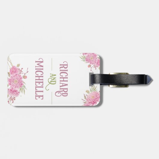 Eleganter minimaler Chic Initialbuchstabenname Mon Gepäckanhänger (Rückseite horizontal)