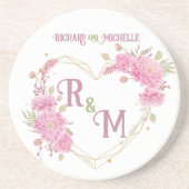 Eleganter minimaler Chic Initialbuchstabenname Mon Getränkeuntersetzer (Vorne)