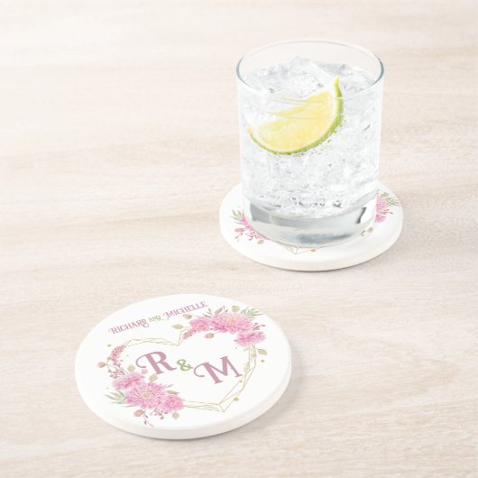 Eleganter minimaler Chic Initialbuchstabenname Mon Getränkeuntersetzer (Seite)