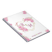 Eleganter minimaler Chic Initialbuchstabenname Mon Notizblock (Rechte Seite)