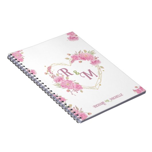 Eleganter minimaler Chic Initialbuchstabenname Mon Notizblock (Rechte Seite)