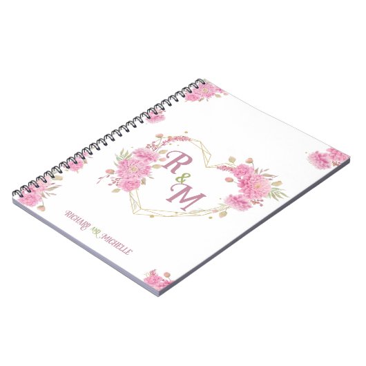 Eleganter minimaler Chic Initialbuchstabenname Mon Notizblock (Linke Seite)