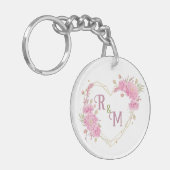 Eleganter minimaler Chic Initialbuchstabenname Mon Schlüsselanhänger (Vorderseite links)