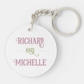 Eleganter minimaler Chic Initialbuchstabenname Mon Schlüsselanhänger (Rückseite)