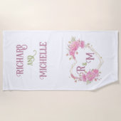 Eleganter minimaler Chic Initialbuchstabenname Mon Strandtuch (Vorderseite)