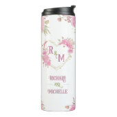 Eleganter minimaler Chic Initialbuchstabenname Mon Thermosbecher (Nach links gedreht)