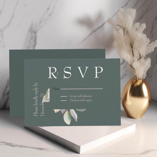 Eleganter minimaler Eukalyptus RSVP Karte