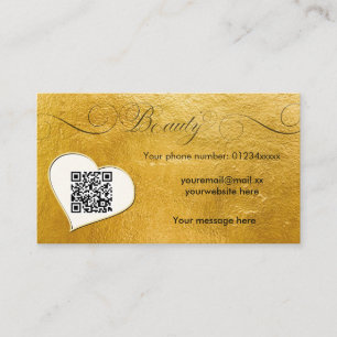 Eleganter minimaler falscher Gold-QR-Code-Schönhei Visitenkarte