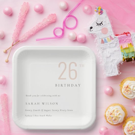 Eleganter minimaler, feiner Dusky-Rost jedes Alter Pappteller (Party)