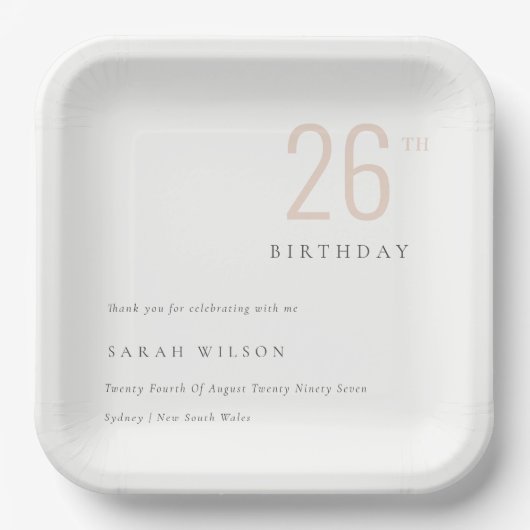 Eleganter minimaler, feiner Dusky-Rost jedes Alter Pappteller (Vorderseite)