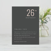 Eleganter minimaler, feiner schwarzer Schimmer jed Dankeskarte (Stehend Vorderseite)