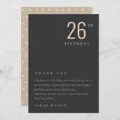 Eleganter minimaler, feiner schwarzer Schimmer jed Dankeskarte (Vorne/Hinten)