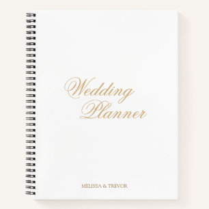 Eleganter Minimaler Formeller Gold Schrift Hochzei Notizblock