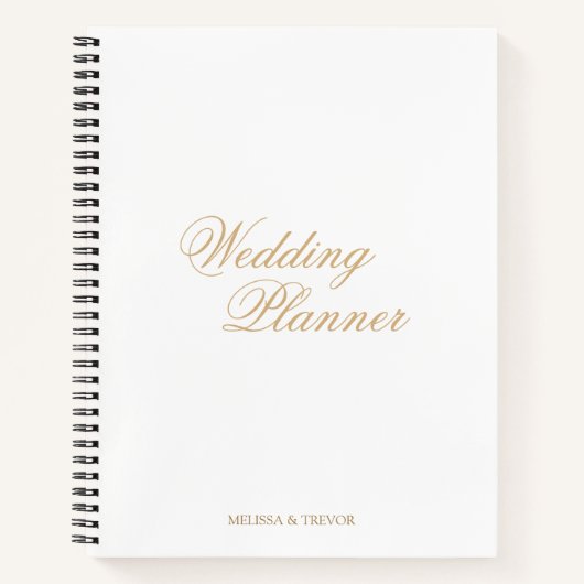 Eleganter Minimaler Formeller Gold Schrift Hochzei Notizblock (Vorderseite)