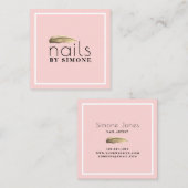 Eleganter minimaler goldfarbener Nagellack Quadratische Visitenkarte (Vorne/Hinten)