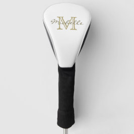 Eleganter Minimaler Goldname und Monogramm Golf Headcover