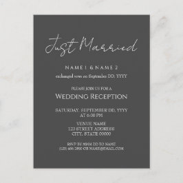 Eleganter Minimaler Hochzeitsempfang Postkarte