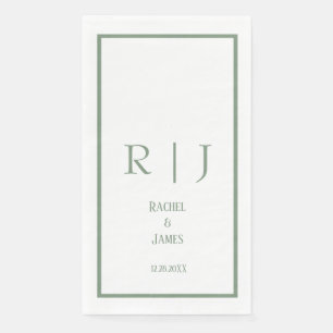 Eleganter minimaler Hochzeitsmonogramm-Name in Sal Serviette