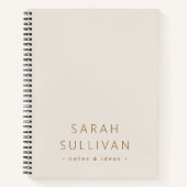 Eleganter, minimaler individuelle Name-Elfenbein Notizblock (Vorderseite)