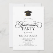 Eleganter Minimaler Minimalistischer Abschluss Einladung (Vorderseite)