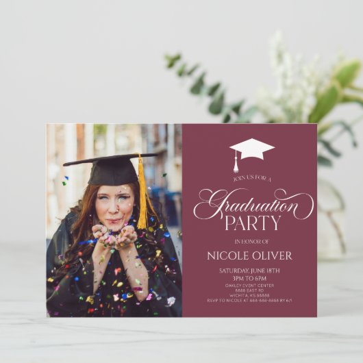 Eleganter Minimaler Minimalistischer Abschluss für Einladung (Stehend Vorderseite)