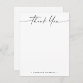 Eleganter minimaler Name und handgeschriebener Dan Mitteilungskarte (Vorne/Hinten)