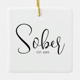 Eleganter Minimaler nüchterner Datumshake Keramikornament