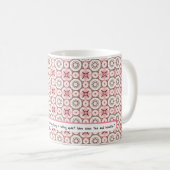 Eleganter minimaler rosa Muster bearbeitbarer Text Kaffeetasse (VorderseiteRechts)
