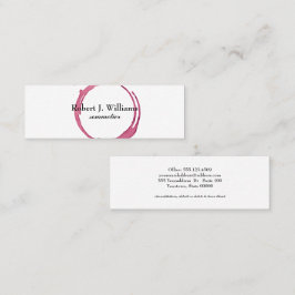 Eleganter minimaler, schicker Rotweinfleck Sommeli Mini Visitenkarte