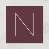 Eleganter minimaler schlichter Tawny Hafen Quadratische Visitenkarte (Vorderseite)