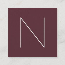 Eleganter minimaler schlichter Tawny Hafen Quadratische Visitenkarte