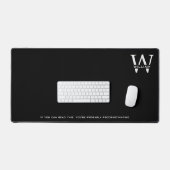 Eleganter Minimaler Schwarz-Weiß-Monogramm-Name Schreibtischunterlage (Tastatur & Maus)