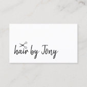 Eleganter Minimaler Schwarz-weißer Haarstil Visitenkarte (Vorderseite)