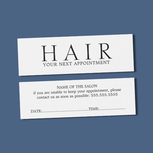 Eleganter Minimaler Schwarz-weißer Haartermin