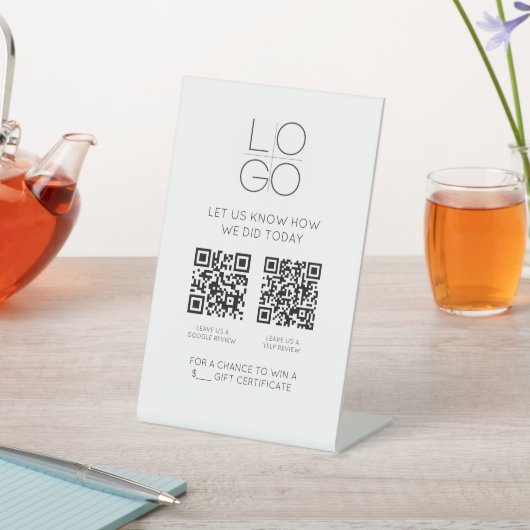 Eleganter Minimaler Script CR-Code-Customer Review Sockelschild (In SItu)