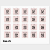 eleganter minimaler uAwg qr-Code Hochzeit pink chi Quadratischer Aufkleber (Blatt)