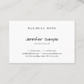 Eleganter minimaler Vorlagenhandskripttext Moderne Visitenkarte (Rückseite)