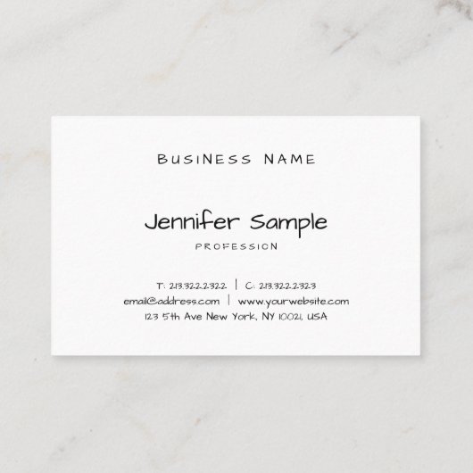 Eleganter minimaler Vorlagenhandskripttext Moderne Visitenkarte (Rückseite)