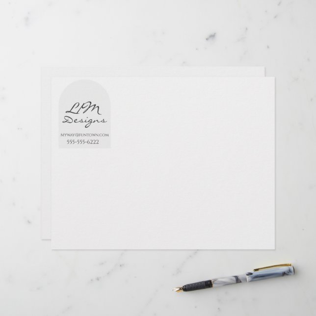 Eleganter Minimalismus Briefbogen (Vorderseite/Rückseite Beispiel)