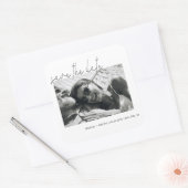 Eleganter Minimalismus ⎥ Foto Save the Date Aufkle Quadratischer Aufkleber (Umschlag)