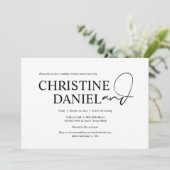 Eleganter Minimalismus Hochzeit Probe Dinner Einladung (Stehend Vorderseite)