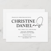 Eleganter Minimalismus Hochzeit Probe Dinner Einladung (Vorne/Hinten)