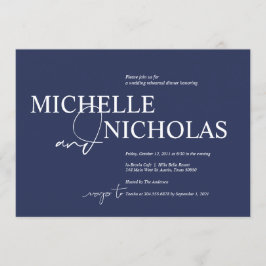 Eleganter Minimalismus Hochzeit Probe Dinner Einladung