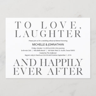 Eleganter Minimalismus Hochzeitsessen Probe Einladung