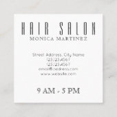 Eleganter Minimalismus Quadratische Visitenkarte (Rückseite)