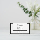 Eleganter Minimalist Black & White Visitenkarte (Stehend Vorderseite)