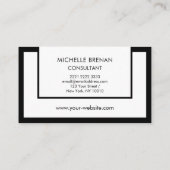 Eleganter Minimalist Black & White Visitenkarte (Rückseite)